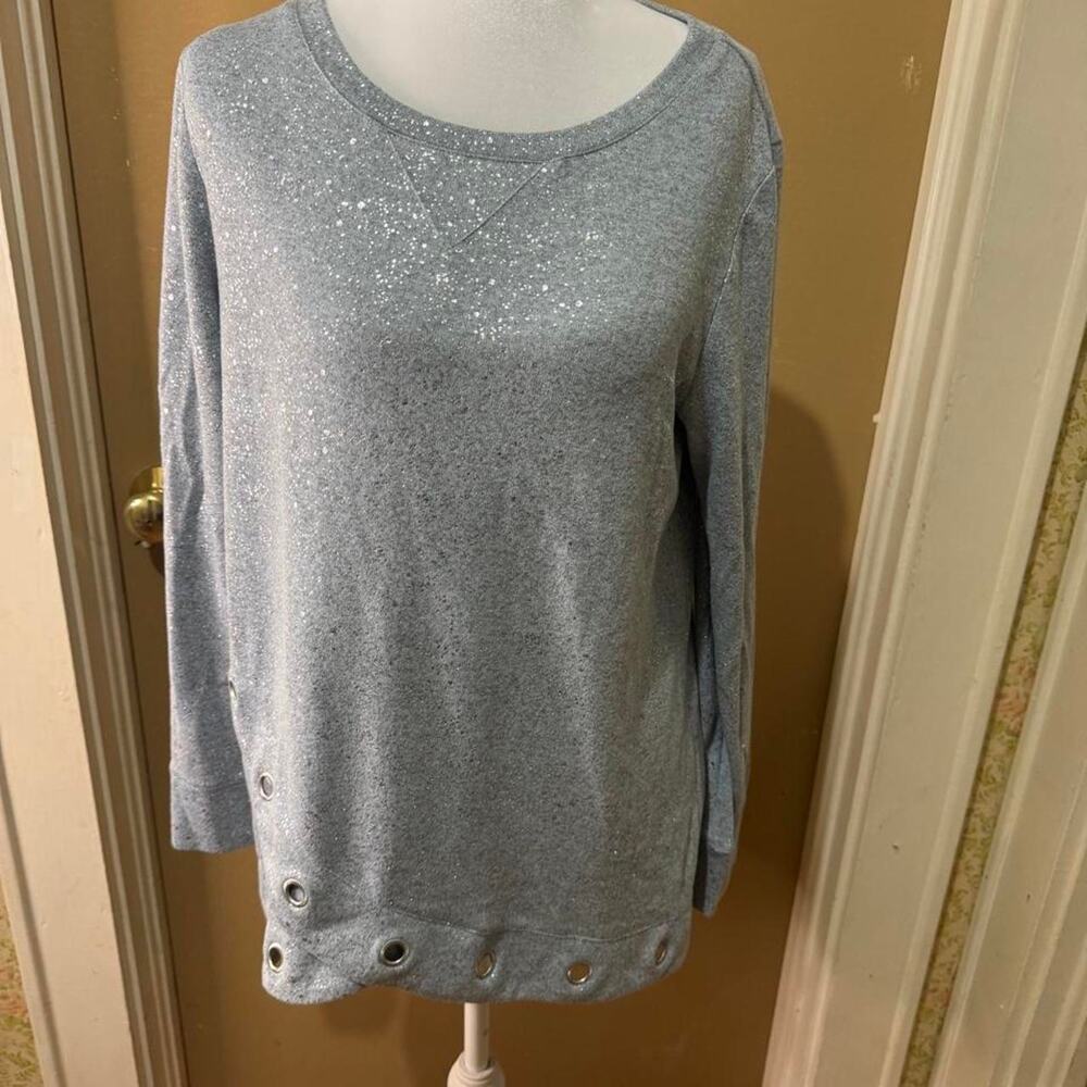 SILVER glitter polyester SWEATER